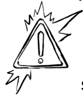 Illustration of a warning triangle icon with an exclamation point.